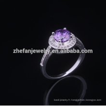 Purple zircon bijoux en gros japon 925 bagues en argent mens